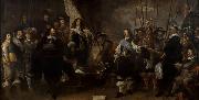 Schutters van de compagnie van kapitein Joan Huydecoper en luitenant Frans Oetgens van Waveren bij het sluiten van de Vrede van Munster, Govert flinck